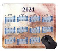 YENDOSTEEN Alfombrilla de ratón con Calendario Galaxy 2021 Divertida Alfombrilla de ratón con temática Espacial mágica y Personalizada con Borde Cosido