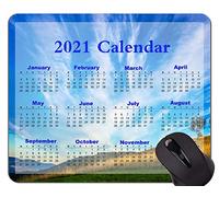 YENDOSTEEN Alfombrilla de ratón con Calendario para 2021 años, Divertida Alfombrilla de Goma Antideslizante Personalizada con el Tema Prairie Mountain Peak
