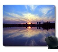 YENDOSTEEN Alfombrilla de ratón con City Dawn Sky Sunset Neopreno Rubber Standard PM021