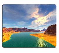 YENDOSTEEN Alfombrilla de ratón de Caucho Natural Alien Planet D Rendered Computer Artwork Puesta de Sol de un Sol M0A17875