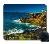 YENDOSTEEN Alfombrilla de ratón de Caucho Natural Yanteng Impresa con Conjunto de Faro Artificial - Bordes cosidos