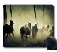 YENDOSTEEN Alfombrilla de ráton de la Carrera de Caballos, Bosque de la Niebla de los Animales, Estera