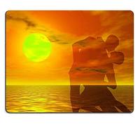 YENDOSTEEN Alfombrilla de ratón Gaming Alfombrilla de ratón Alfombrilla de ratón de Goma Natural Pareja en una Actitud Sexy Bailando en la Puesta de Sol M0A00081