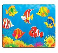 YENDOSTEEN Alfombrilla de ratón Juego Alfombrilla de ratón Alfombrilla de ratón de Caucho Natural Pez Tropical sobre un Colorido Arrecife de Coral M0A02307