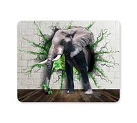 YENDOSTEEN Alfombrilla de ratón para Juegos, Alfombrilla de ratón Elefante Que Sale de la Pared Rectángulo Antideslizante, Alfombrilla de Goma, Alfombrilla de ratón para Juegos