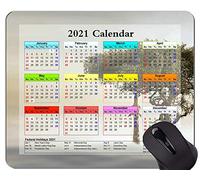 YENDOSTEEN Alfombrilla de ratón para Juegos Calendario de 2021 años con Vacaciones, Alfombrilla de ratón de África con árbol de Jirafa con Borde Cosido