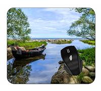 YENDOSTEEN Alfombrilla de ratón para Juegos Personalizada, Alfombrilla de ratón con Base de Goma Antideslizante de Piedras de árboles de Barco de la bahía de Suecia 260 * 210 * 3mm