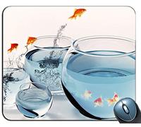 YENDOSTEEN Alfombrilla de rótulo de Juegos de Costura de precisión, patrón de Peces y acuarios. Rectángulo Personalizado Alfombrilla de ratón Antideslizante Alfombrilla de ratón para Juegos