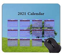 YENDOSTEEN Alfombrilla para ratón Calendario 2021, Hill Lonely Tree Green Alfombrilla para ratón