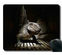 YENDOSTEEN Alfombrilla para ratón con Borde de Bloqueo, Happy Lizard Antideslizante con Base de Goma