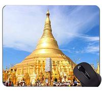 YENDOSTEEN Alfombrillas de ratón Personalizadas, Pagoda de Shwedagon Estatua Buda Zen Alfombrillas de ratón