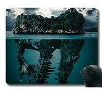 YENDOSTEEN Alfombrillas para Ratón Personalizadas, Dinosaurio Misterio Alfombrilla para Ratón con Borde Cosido