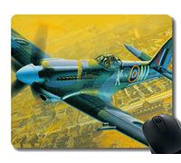 YENDOSTEEN Almohadilla de Escritorio de Oficina, Alfombrilla de ratón para Aviones de Combate Spitfire, Base de Goma Antideslizante