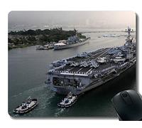 YENDOSTEEN Almohadilla para ratón con Borde Cosido, USS Abraham Lincoln (CVN 72) Alfombrilla para ratón Warship, Base de Goma Antideslizante