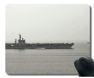 YENDOSTEEN Almohadilla para ratón con Borde Cosido, USS Dwight D. Eisenhower (CVN 69) Militar, Alfombrilla para ratón, Alfombrilla Antideslizante con Base de Goma