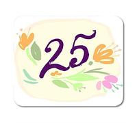 YENDOSTEEN Almohadillas para Mouse Aniversario de Bodas 25th Signos en caligrafía Estilo de cumpleaños y Jubileo Emblemas con el número Edad Alfombrillas para Mouse Alfombrilla para Mouse