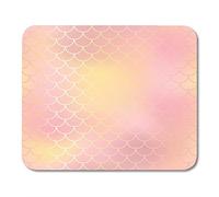 YENDOSTEEN Almohadillas para Mouse Blush Rosa y Naranja Piel de Pescado Abstracta Escala fantástica Patrón Sirena en Color Rosa Dorada Cola Cojín de ratón de Boda para portátiles