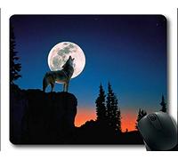 YENDOSTEEN Almohadillas para ratón Yanteng, cómo Lunar del Arte del Lobo de la Luna Larga Noche (Multicolor)