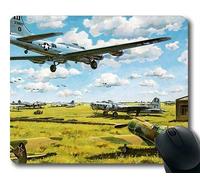 YENDOSTEEN Aviones de la Guerra Mundial, cojín de ratón cómodo, helicóptero de Combate, cojín de ratón con Bordes cosidos