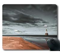 YENDOSTEEN Bordes cosidos Alfombrillas de ratón, Faro mar acantilados Agua lejos Bordes cosidos Camino Alfombrilla de ratón