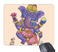 YENDOSTEEN Budismo Religión Budista Elefante Ratón de Loto Ilustración Patrón Rectángulo Antideslizante Caucho Alfombrilla de ratón Juego Alfombrilla de ratón