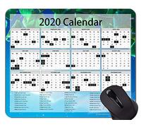 YENDOSTEEN Calendar 2020 Year Gaming Mouse Pad Custom, Leaves Sky Themed Mouse Pad with Stitched Edge