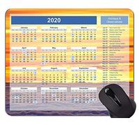 YENDOSTEEN Calendario 2020 con días Festivos Alfombrilla Antideslizante, Encima de Las Nubes Alfombrilla de Goma