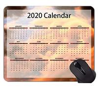 YENDOSTEEN Calendario 2020 con días Festivos Gaming Mouse Pad Personalizado, Nubes Coloridas Office Mouse Pad