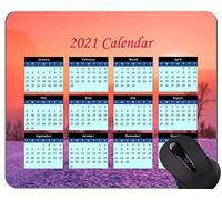 YENDOSTEEN Calendario 2021, Alfombrilla de ratón de Colores de Amanecer y Atardecer con Bordes cosidos