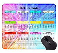 YENDOSTEEN Calendario 2021 con Alfombrilla de ratón para Juegos de días Festivos Alfombrillas de ratón con Nubes Coloridas y Personalizadas con Bordes cosidos