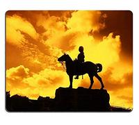 YENDOSTEEN Caucho Natural Alfombrilla de ratón Boer War Monument en Princes Street Gardens en la Puesta de Sol M0A07540