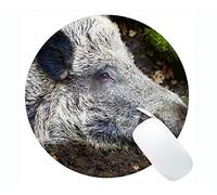 YENDOSTEEN Cerdo Personalizado Durable Hogar y Oficina Mousepad Naturaleza Año Nuevo de Cerdo Gaming Round Mouse Pad