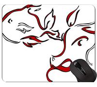 YENDOSTEEN Cerdo Personalizado Durable Hogar y Oficina Mousepad Pescado Año Nuevo de Pig Gaming Mouse Pad