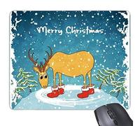 YENDOSTEEN Christmas Deer Merry Christmas Festival Illustration Patrón Rectángulo Antideslizante Rubber Mousepad Game Mouse Pad