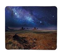 YENDOSTEEN Cojín de ratón Cielo Nocturno, Nebulosa Estrellas estrelladas en el Desierto Monumento Valle Utah Arizona EE. UU. Paisaje Decorativo, Azul Marino y Borde Cosido marrón