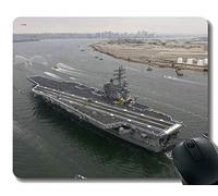 YENDOSTEEN Cojín de ratón con Borde Cosido, portaaviones USS Ronald Reagan Buque de Guerra Antideslizante para Juegos de Goma Alfombrilla para ratón