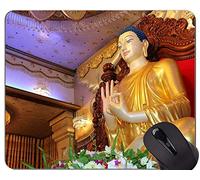 YENDOSTEEN Cojín de ratón de Encargo único Mousepad, cojín de ratón de la Estatua de Pilima Buda con el Borde Cosido