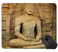 YENDOSTEEN Cojín de ratón de Encargo único Mousepad, Estatua de Sri Lanka Buda Zen Alfombrillas De Raton
