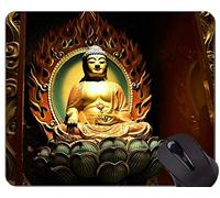 YENDOSTEEN Cojín de ratón de Goma Antideslizante del Juego, Cojines de ratón de Zen de Buda de la Estatua de la religión