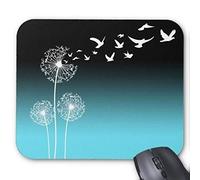 YENDOSTEEN Cojín de ratón de Goma Modificado para requisitos particulares Cojín de ratón del Juego Estilo de los Dientes de león Golpe en los pájaros Negro y cojín de ratón del Trullo