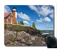 YENDOSTEEN Cojín de ratón de Goma Natural de Yanteng Impreso con la Ducha Artificial del Faro - Bordes cosidos