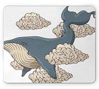 YENDOSTEEN Cojín de ratón de la Ballena, Ballena Que asoma en el Arte gráfico del mar náutico del mar de la Vida Marina Animal de los Peces de Las Nubes del Cielo
