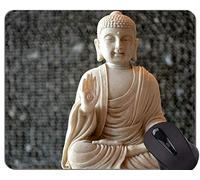 YENDOSTEEN Cojín de ratón de Las Citas de la Vida antirresbaladizo, Buda el Tiempo está pasando el cojín de ratón de Goma