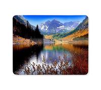 YENDOSTEEN Cojín de ratón del Juego, cojín de ratón Picos de montaña de Maroon Bells reflejados en la Estera del ratón del Lago marrón Cojín de ratón cómodo