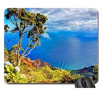 YENDOSTEEN Cojín de ratón del Juego del Paisaje de la Naturaleza, Puesto de observación del Valle de Kalalau Cojín de ratón de Kauai Hawaii, cojín de ratón (cojín de ratón de los océanos)