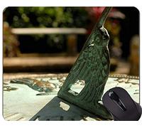 YENDOSTEEN Cojín de ratón Original de Encargo de la Serie del Leopardo del Mapa, contexto con el cojín de ratón del Reloj de Sol de la Imagen del compás con el Borde Cosido