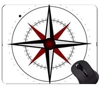 YENDOSTEEN Cojín de ratón Original Personalizado de la Serie del Leopardo del Mapa, compás con el cojín de ratón mágico del compás con el Borde Cosido