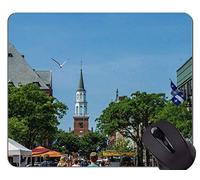 YENDOSTEEN Cojín de ratón Personalizado, Calle de la Iglesia Buda enriquece el cojín de ratón con el Borde Cosido