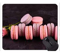 YENDOSTEEN Cojín de ratón Rectángulo de Goma Natural Antideslizante Almohadillas de ratón, Dulces, Naturaleza Muerta, Macaron - Bordes cosidos