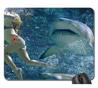 YENDOSTEEN Cojín de ratón temático del Juego de los Pescados, cojín de ratón del Ataque del tiburón, Mousepad